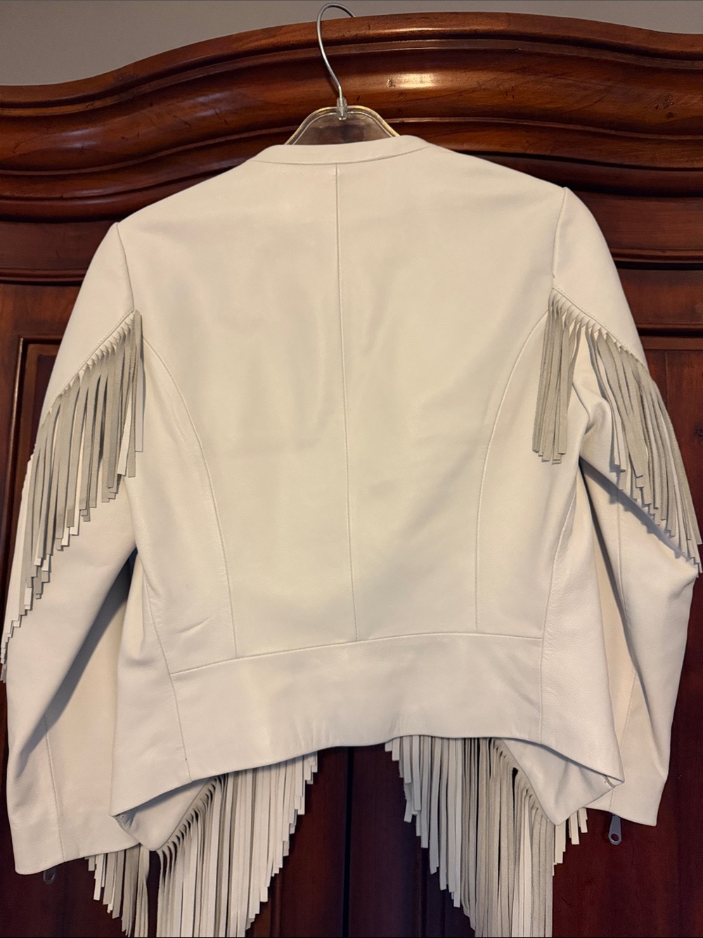 Rebecca Minkoff WHITE Fringe Leather Jacket - Picture 3 of 9